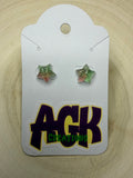 Pink/Green Star Studs