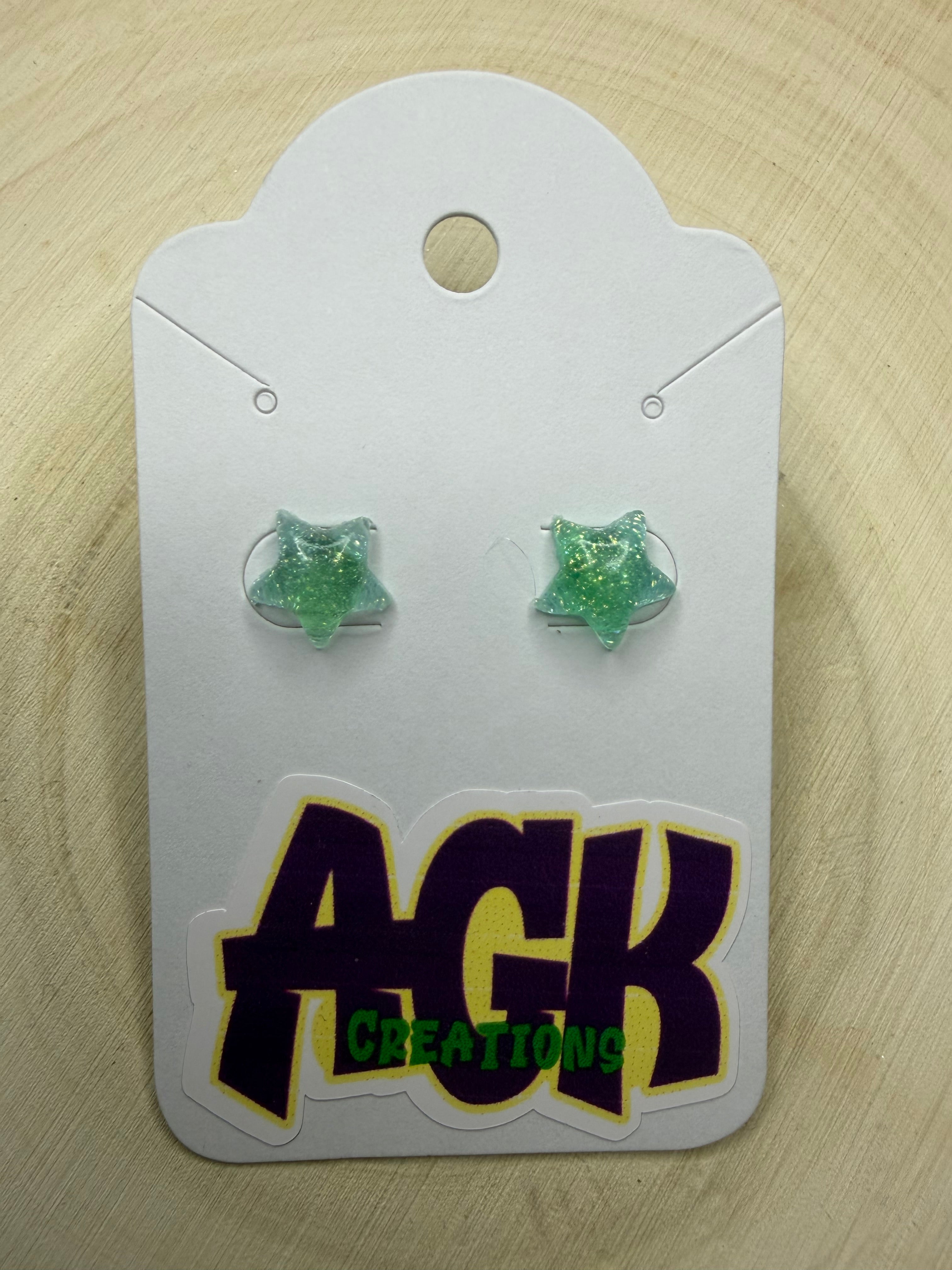 Light Green Star Studs
