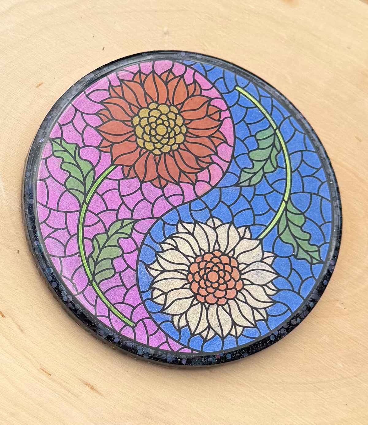 Sunflower Yin Yang Coaster