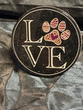 LOVE Paw Print Coaster - Black