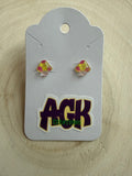 Yellow and Pink Mushroom Studs
