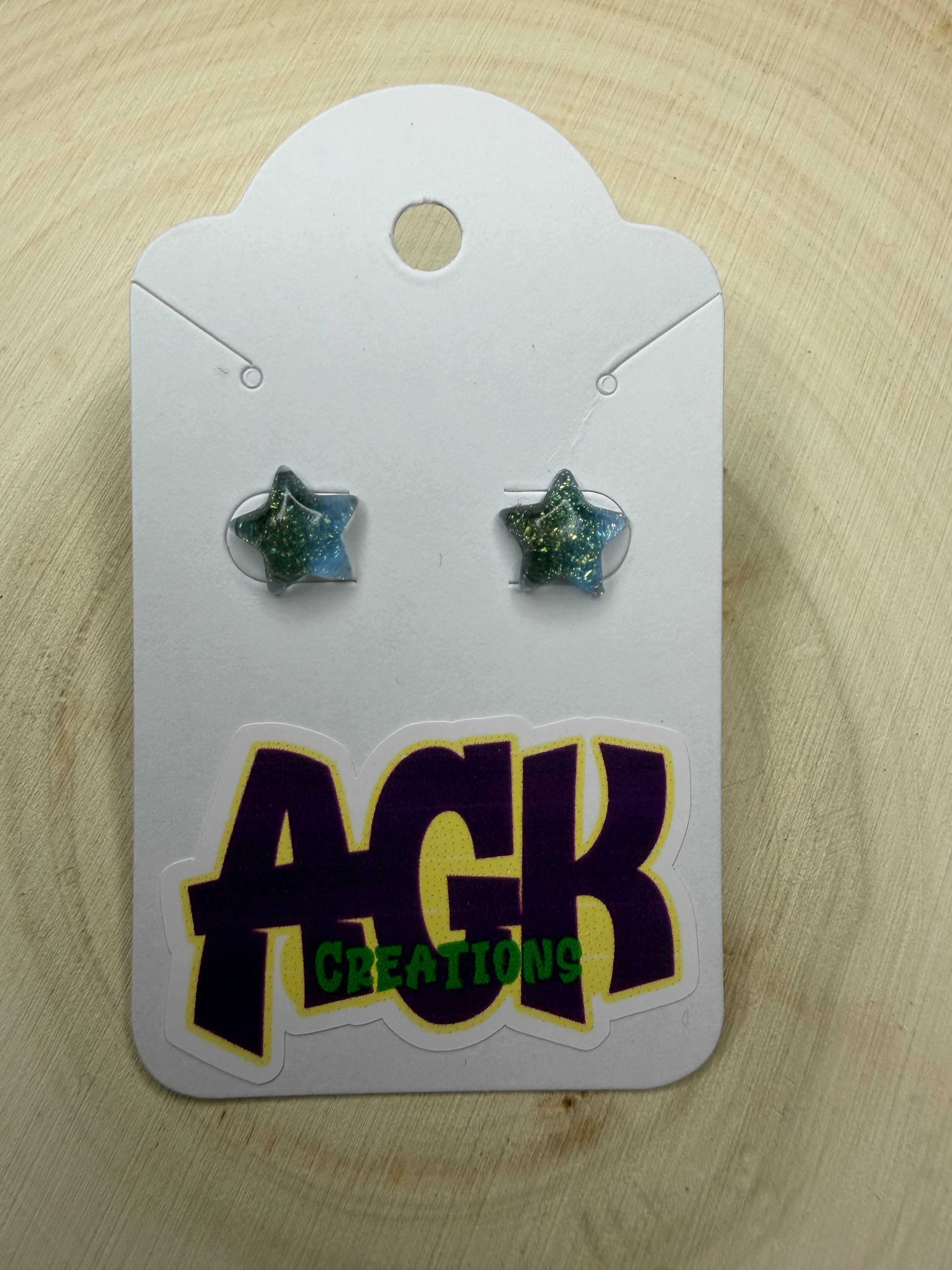Dark Bluish Star Studs