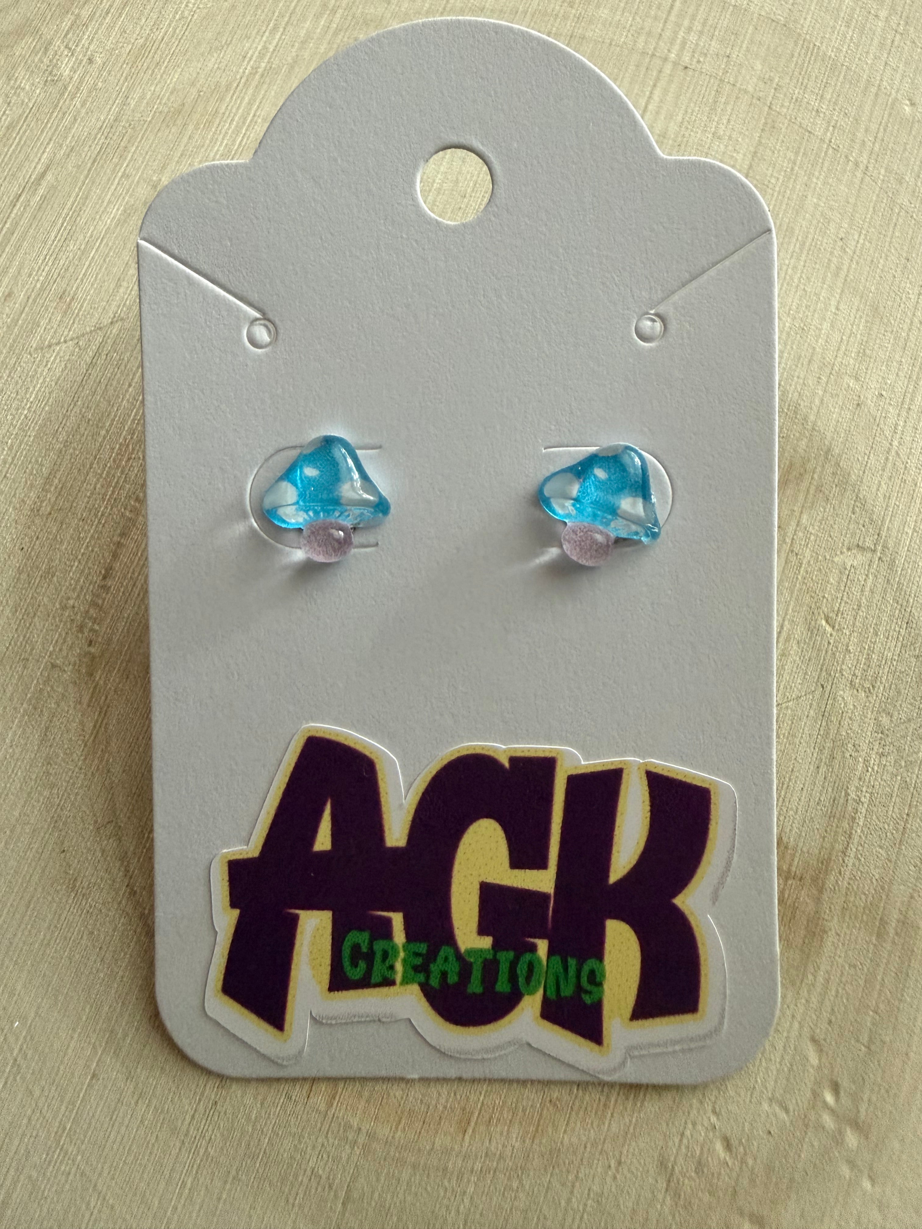 Blue Mushroom Studs