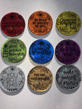 Rainbow Affirmation w/ stars and butterflies inside. Token Set (9 Total)