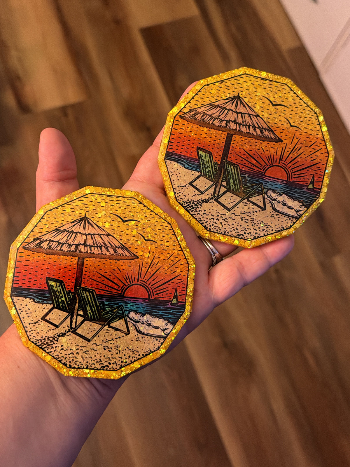Beach Scene Coaster Set