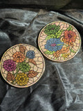 SET of 2 - Opal Floral Coasters