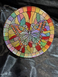 Holographic Stain Glass Butterfly Coaster