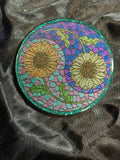 Stain Glass Sunflower Coaster