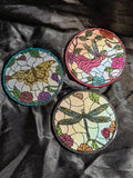 SET of 3 - Whimsical Mosiac Coasters